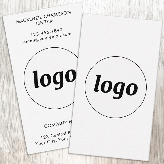 Carte De Visite Logo et Texte Verticaux Simples