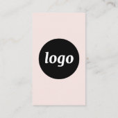 Carte De Visite Logo et texte verticaux simples rose poudré (Dos)