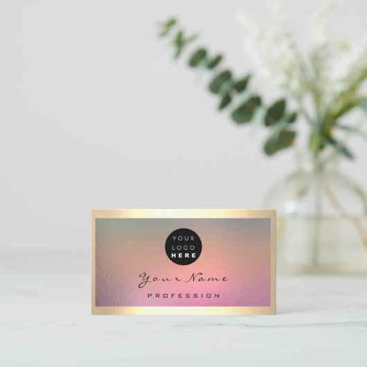 Carte De Visite Logo Eyelash Maquillage Artiste Cheveux Rose Frame (Debout devant)