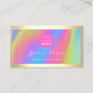 Carte De Visite Logo Eyelash Maquillage Holographe Unicorne