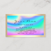 Carte De Visite Logo Eyelash maquillage rose coiffeur Holographe (Dos)