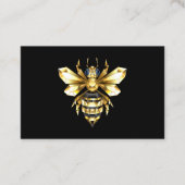 Carte De Visite Logo Faux Gold Foil Bee Polygonal sur Noir (Devant)