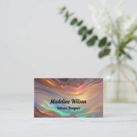 Carte De Visite Logo Faux Opal Stone (Debout devant)