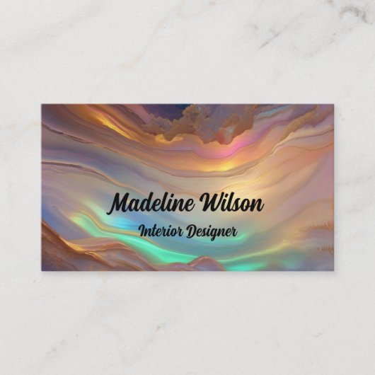 Carte De Visite Logo Faux Opal Stone (Devant)
