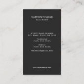 Carte De Visite Logo Faux Silver Foil & Black Circle (Dos)