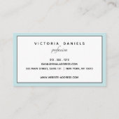 Carte De Visite Logo féminin | Bleu clair | Professionnel minimal (Dos)