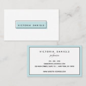 Carte De Visite Logo féminin | Bleu clair | Professionnel minimal (Devant / Derrière)