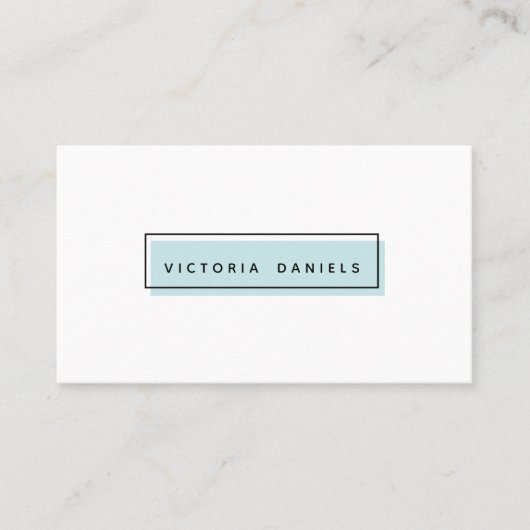 Carte De Visite Logo féminin | Bleu clair | Professionnel minimal (Devant)