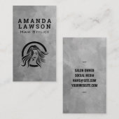 Carte De Visite Logo féminin moderne Beauté et cheveux (Devant / Derrière)