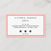 Carte De Visite Logo féminin | Rose | médias sociaux professionnel (Dos)