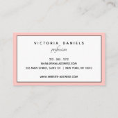 Carte De Visite Logo féminin | Rose | Professionnel minimal (Dos)