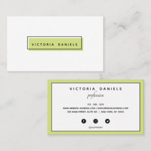 Carte De Visite Logo féminin   Vert   médias sociaux professionnel
