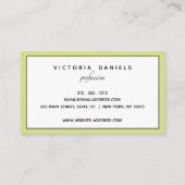Carte De Visite Logo féminin | Vert | Professionnel minimal (Dos)