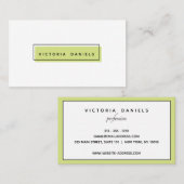 Carte De Visite Logo féminin | Vert | Professionnel minimal (Devant / Derrière)