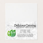 Carte De Visite Logo Feuille des ustensiles | Marbre (Extérieur déplié)