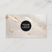 Carte De Visite Logo feuille d'or moderne, médias sociaux et code  (Devant)