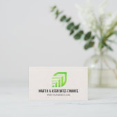 Carte De Visite Logo Feuille | Finance  (Debout devant)