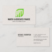 Carte De Visite Logo Feuille | Finance  (Devant / Derrière)