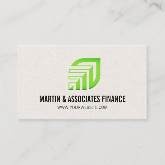 Carte De Visite Logo Feuille | Finance  (Devant)