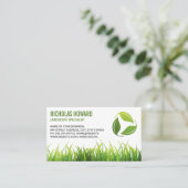 Carte De Visite Logo feuille | Herbe | Paysage (Debout devant)