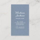 Carte De Visite Logo Feuille moderne Botanique Simple Neutre Bleu (Dos)