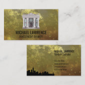 Carte De Visite Logo Finance Banking | Arrière - plan d'or (Devant / Derrière)