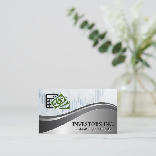 Carte De Visite Logo Finance | Graphique (Debout devant)