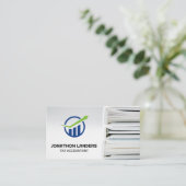 Carte De Visite Logo Finance | Livres de comptabilité de l'expert- (Debout devant)