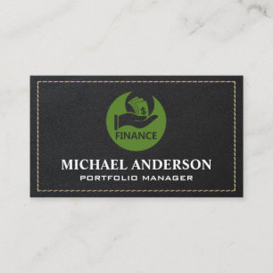 Carte De Visite Logo Finance Plan En Cuir