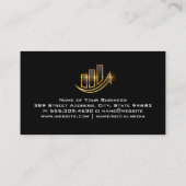Carte De Visite Logo financier Golden Shine Bar Graph (Dos)