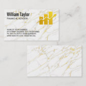Carte De Visite Logo financier | Marbre or (Devant / Derrière)