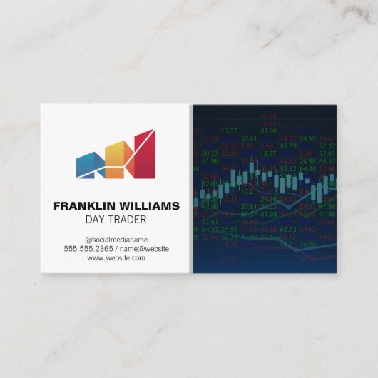 Carte De Visite Logo financier | Stocks du jour (Devant)
