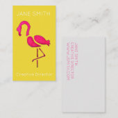 Carte De Visite Logo flamingo rose moderne (Devant / Derrière)