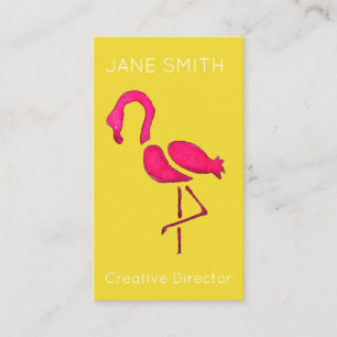 Carte De Visite Logo flamingo rose moderne