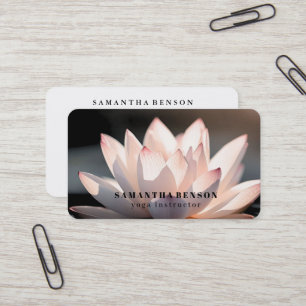 Carte De Visite Logo Fleur de Lotus Élégant Yoga