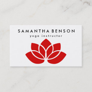 Carte De Visite Logo Fleur de Lotus Élégant Yoga