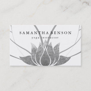 Carte De Visite Logo Fleur de Lotus Élégant Yoga