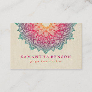 Carte De Visite Logo Fleur de Lotus Élégant Yoga