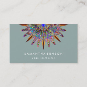 Carte De Visite Logo Fleur de Lotus Élégant Yoga