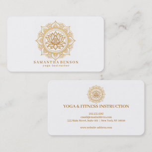 Carte De Visite Logo Fleur de Lotus Élégant Yoga