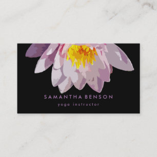 Carte De Visite Logo Fleur de Lotus Élégant Yoga