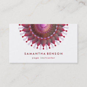 Carte De Visite Logo Fleur de Lotus Élégant Yoga Fond Blanc