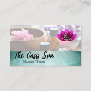 Carte De Visite Logo Fleur de Lotus Massage   Station de Spa