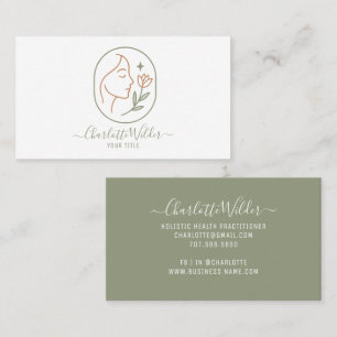 Carte De Visite Logo Fleur de Visage Bien-être Holistique