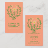 Carte De Visite Logo Fleur Faiseuse Faisée Moderne sur mesure Flor (Devant / Derrière)