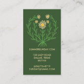 Carte De Visite Logo Fleur Faiseuse Faisée Moderne sur mesure Flor (Dos)