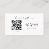 Carte De Visite Logo fleur sauvage Floral Monogramme Code QR (Dos)