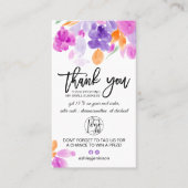 Carte De Visite Logo fleuri pourpre en fleurs commander merci (Devant)