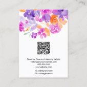 Carte De Visite Logo fleuri violet collier d'oreille bijoux (Dos)