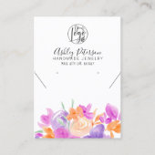 Carte De Visite Logo fleuri violet collier d'oreille bijoux (Devant)